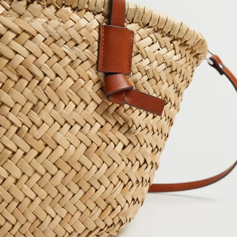 Natural Woven Beach Tote Bag