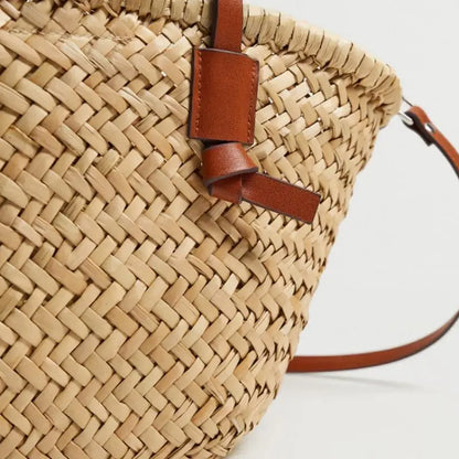Natural Woven Beach Tote Bag