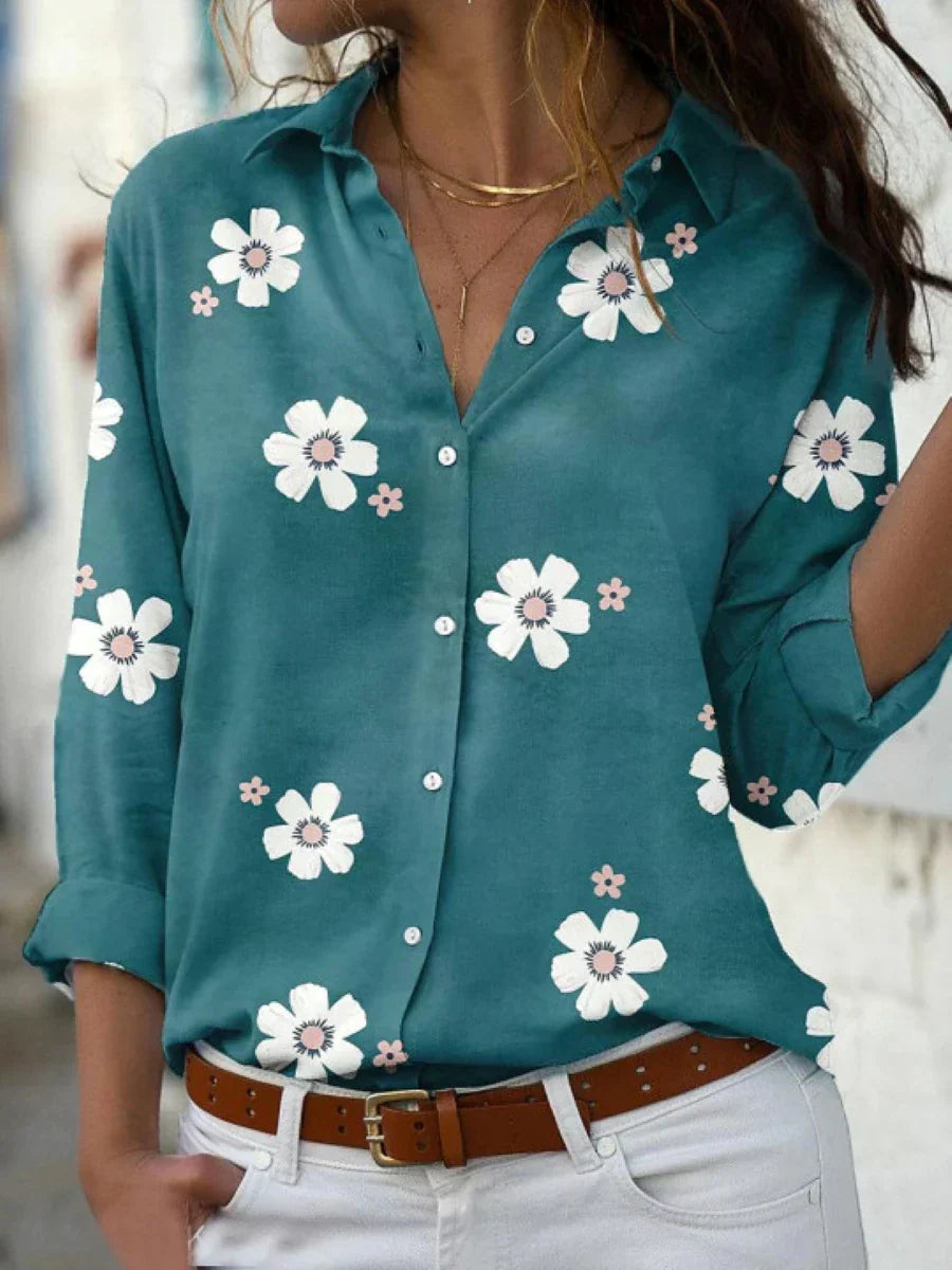 Pretty Flower Pattern Women's Blouse