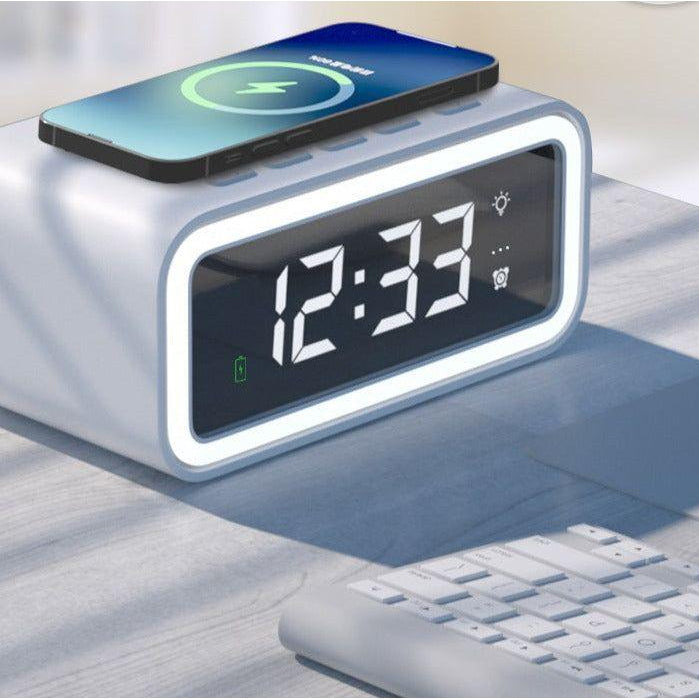Compact Dual Alarm Clock with Wireless Charging & LED Display - Luxivelle