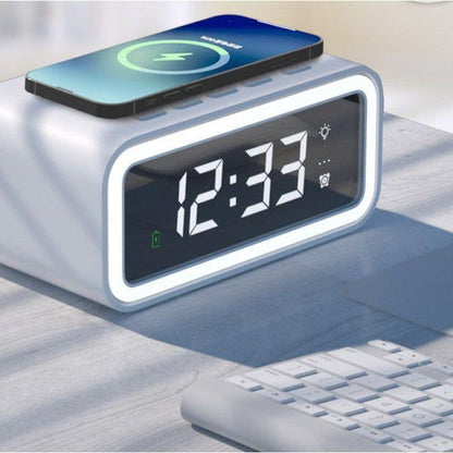 Compact Dual Alarm Clock with Wireless Charging & LED Display - Luxivelle