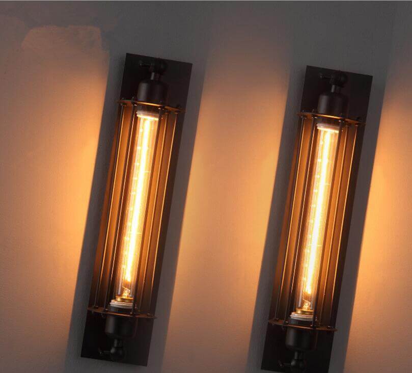 Rustic Metal Wall Lamp - Classic Cage Light Fixture