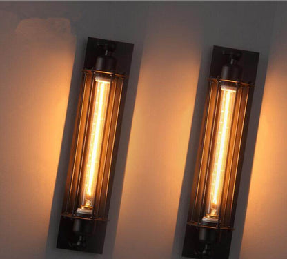 Rustic Metal Wall Lamp - Classic Cage Light Fixture