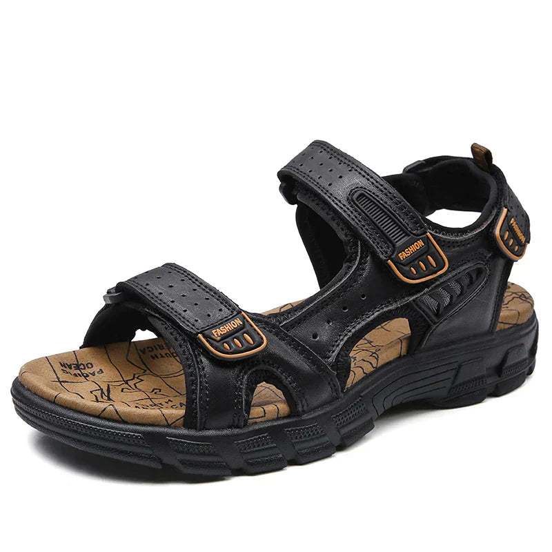 Comfortable Fit Men's Leather Sandals - Luxivelle