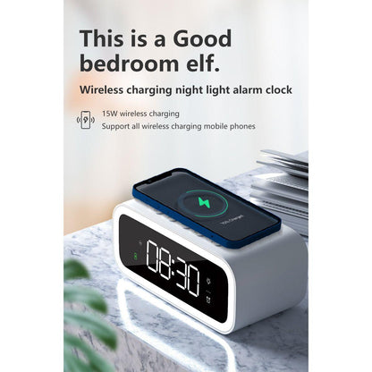 Smart Dual Alarm Clock with Wireless Charging Pad