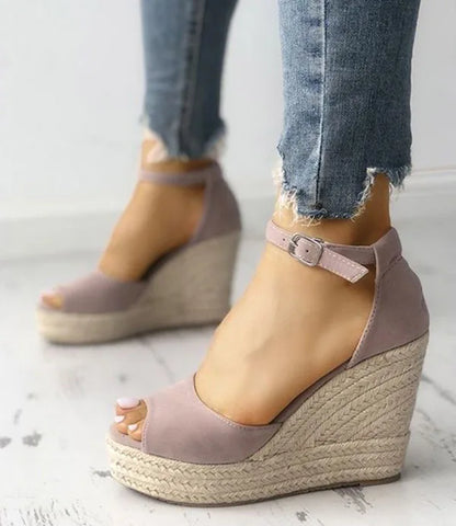 Evelyn | Wedge Sandals for Women - Chic Peep Toe Wedge Heels-1