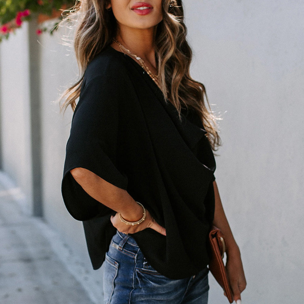 Women's Flowy Bell Sleeve Casual Top