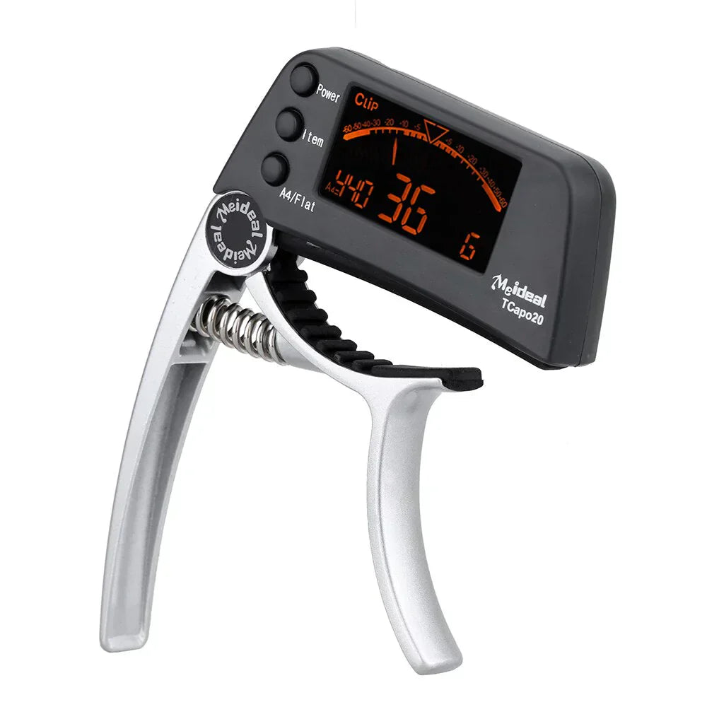 Compact Clip-On Guitar Tuner and Capo Set
