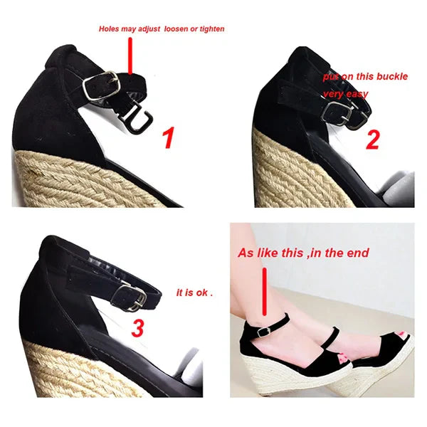 Evelyn | Wedge Sandals for Women - Chic Peep Toe Wedge Heels-5