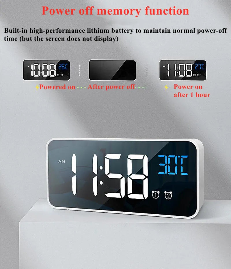 Smart LED Digital Clock with Music and Voice Assistant
