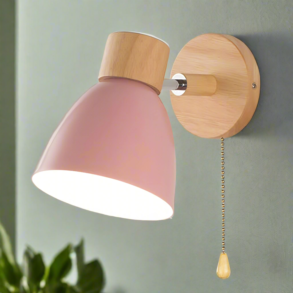 Simple Nordic Style Wall Lamp with Cord Pull
