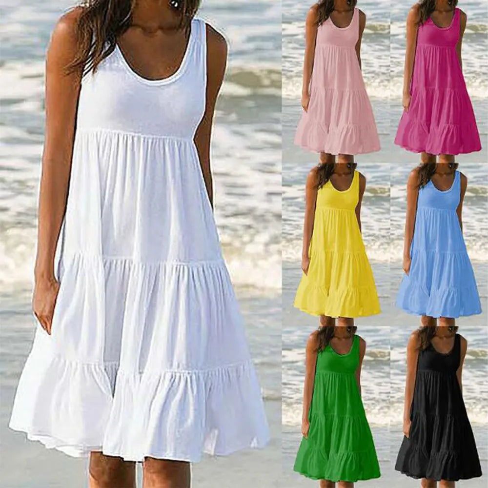 Jocoo | Women's Summer Mini Dress with Ruffles-1