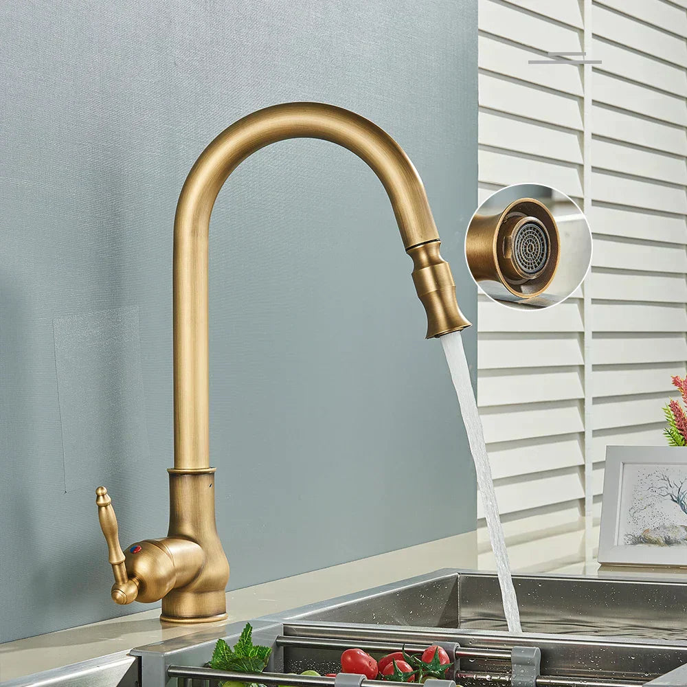 Classic Brass Kitchen Faucet - Traditional Mixer Tap