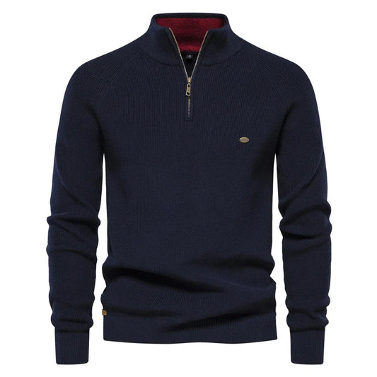 Half Zip Sweater- Breathable Blend And Adjustable Neckline 0