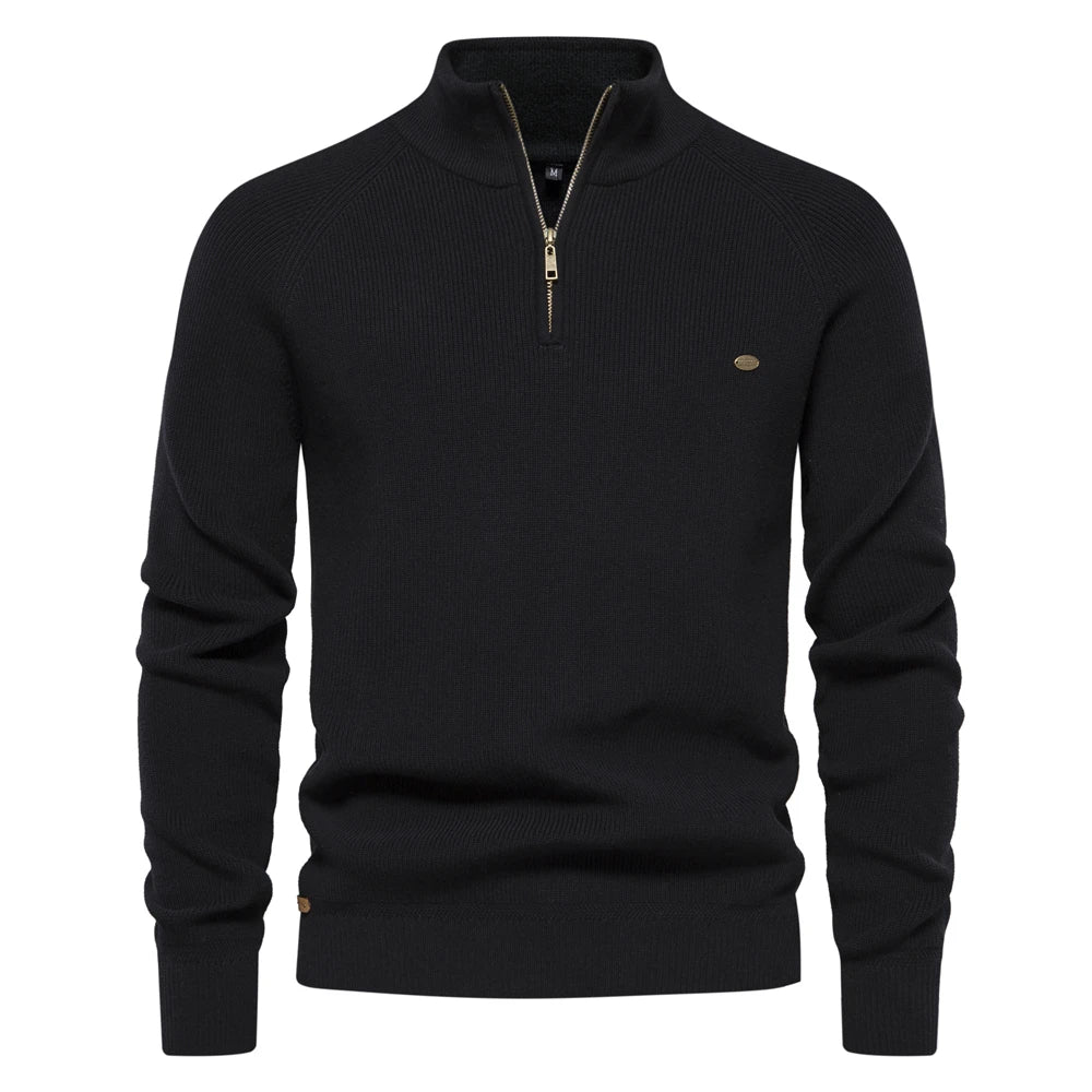 Half Zip Sweater- Breathable Blend And Adjustable Neckline 7