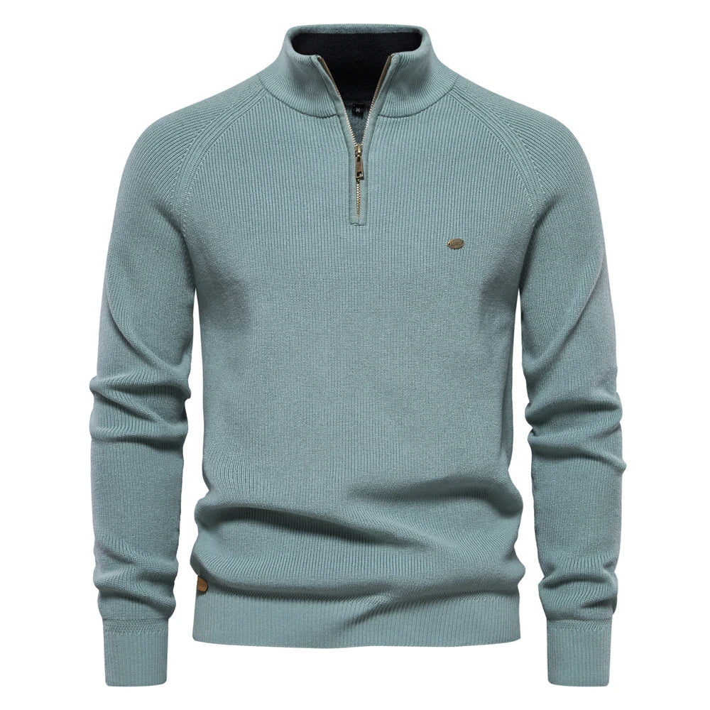 Half Zip Sweater- Breathable Blend And Adjustable Neckline 8