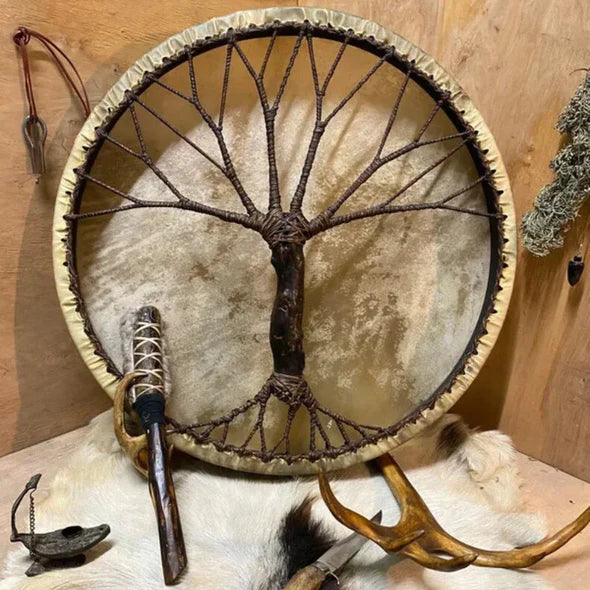 Unique Tribal Drum Tree of Life Design - Luxivelle