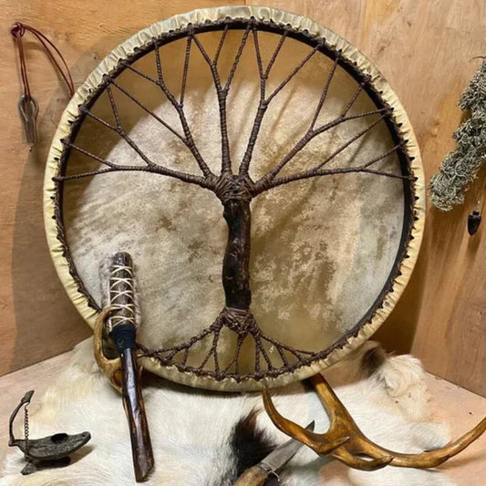 Unique Tribal Drum Tree of Life Design - Luxivelle