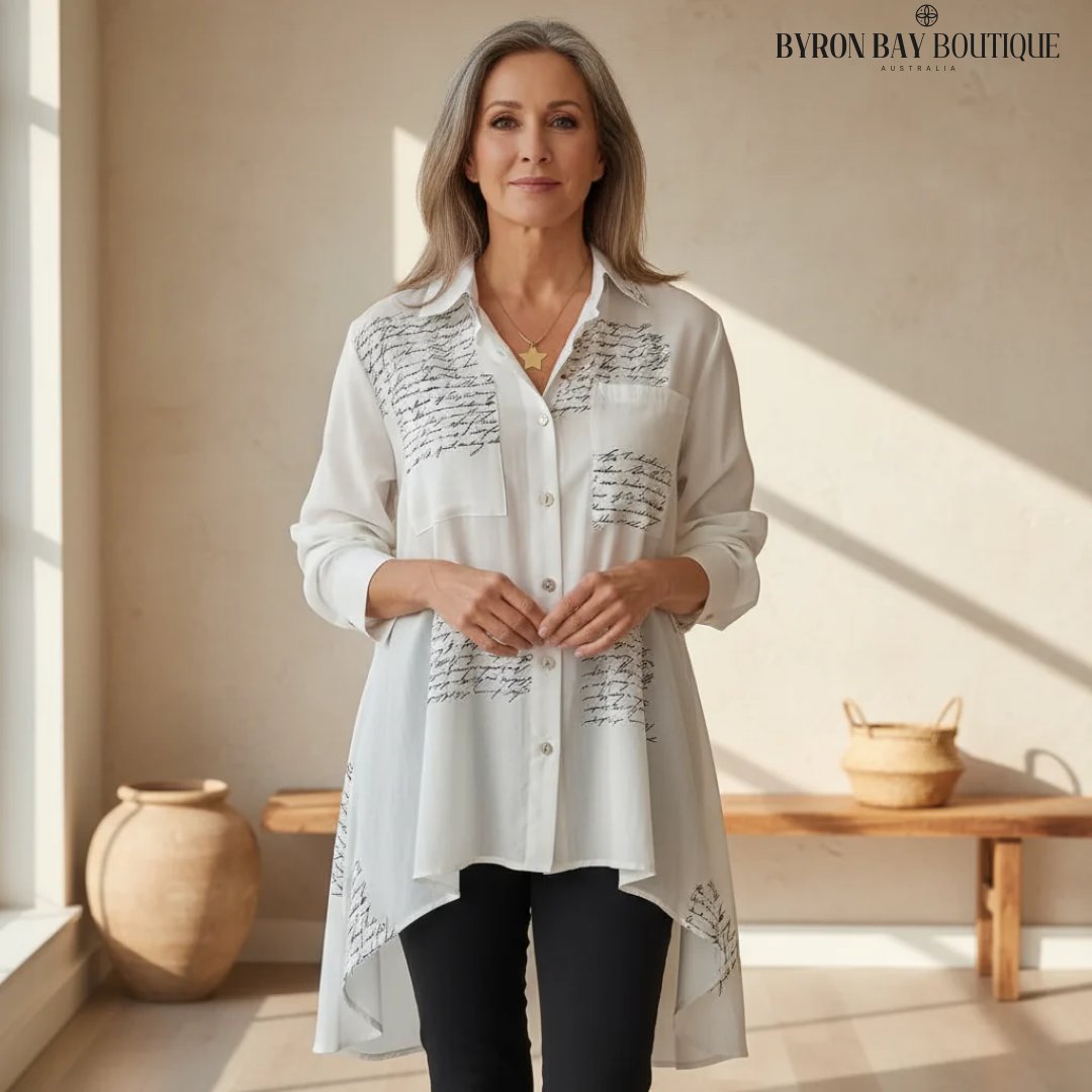 Relaxed Fit Viscose Button Down Shirt