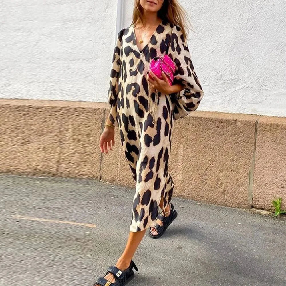Wildlife Print Knee Length Ladies Dress