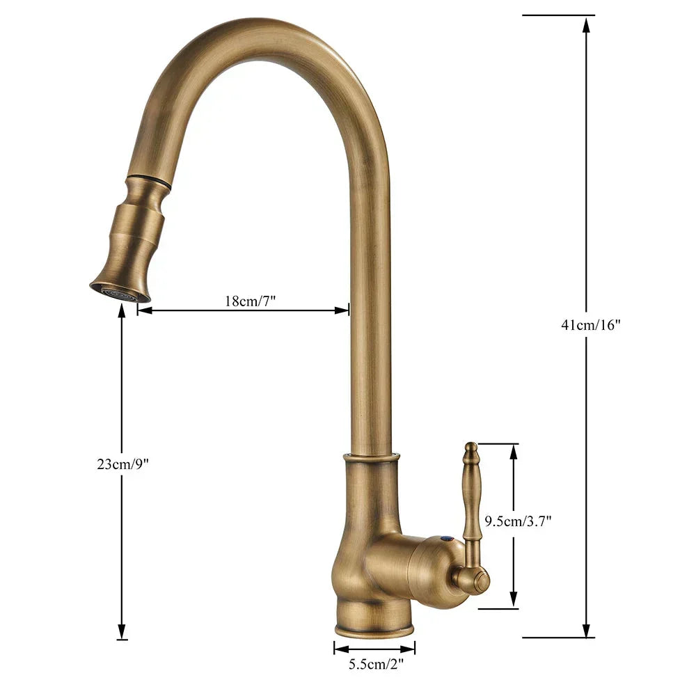 Classic Brass Kitchen Faucet - Traditional Mixer Tap