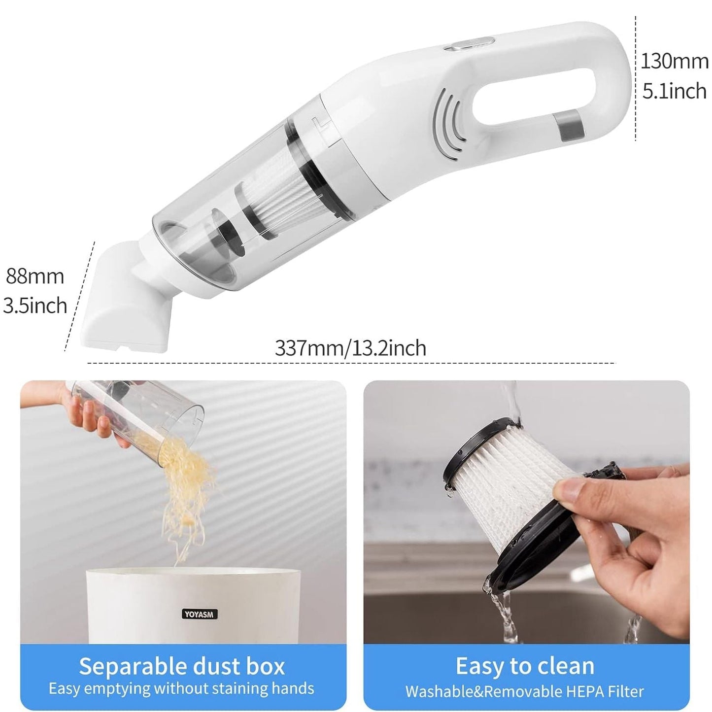 Portable Pet Hair Hand Vacuum Cleaner