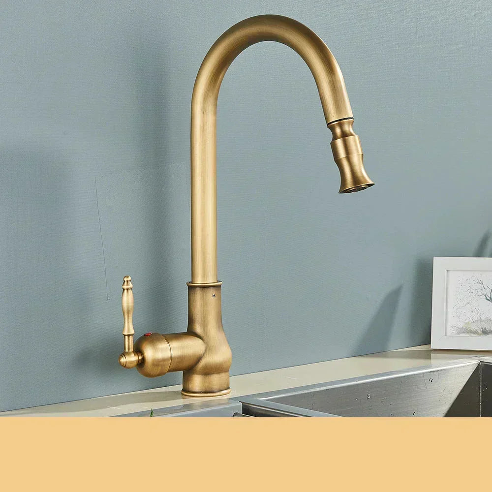 Classic Brass Kitchen Faucet - Traditional Mixer Tap