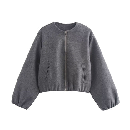 Warm Women's Padded High Neck Bomber Jacket