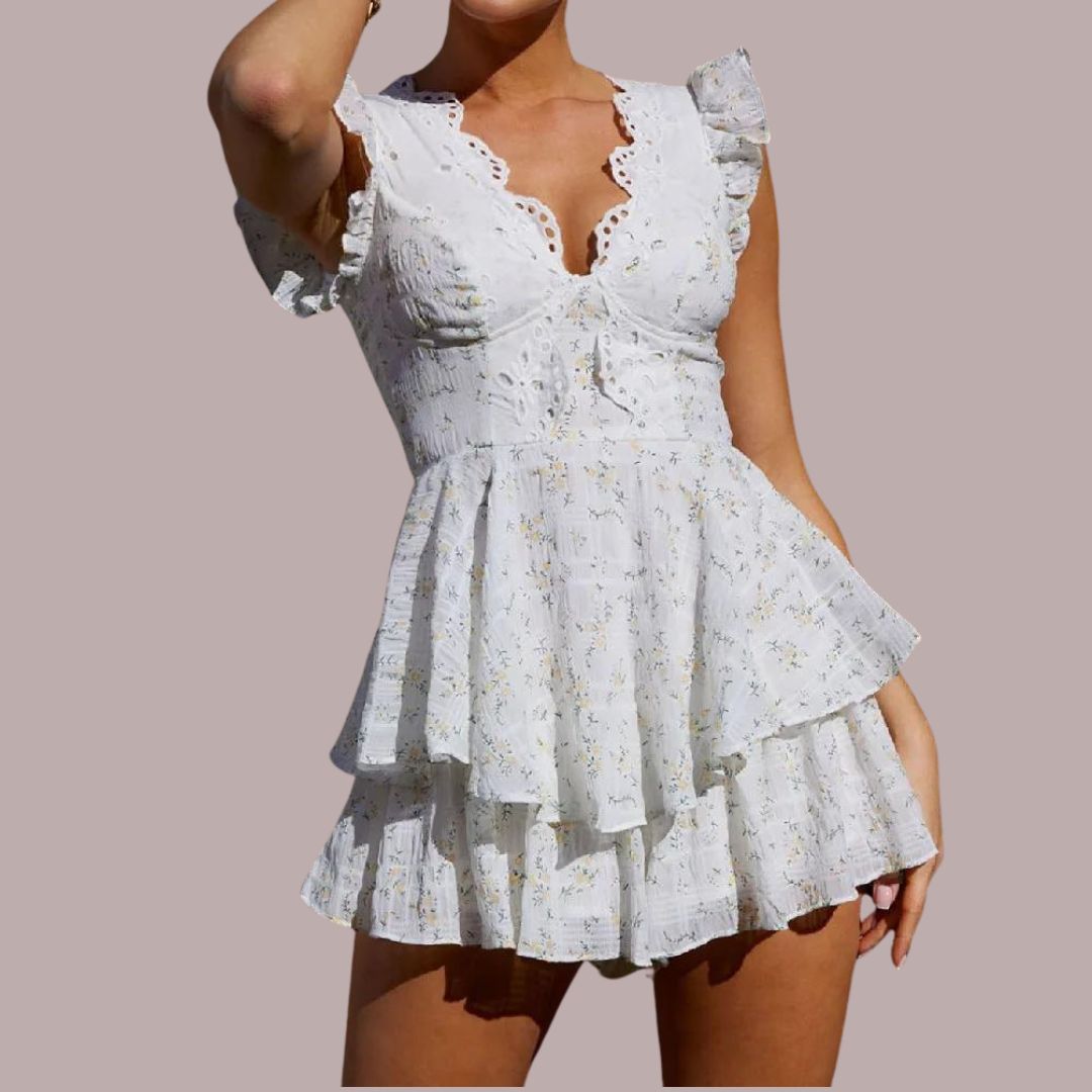 Heidi | Eyelet embroidery mini dress