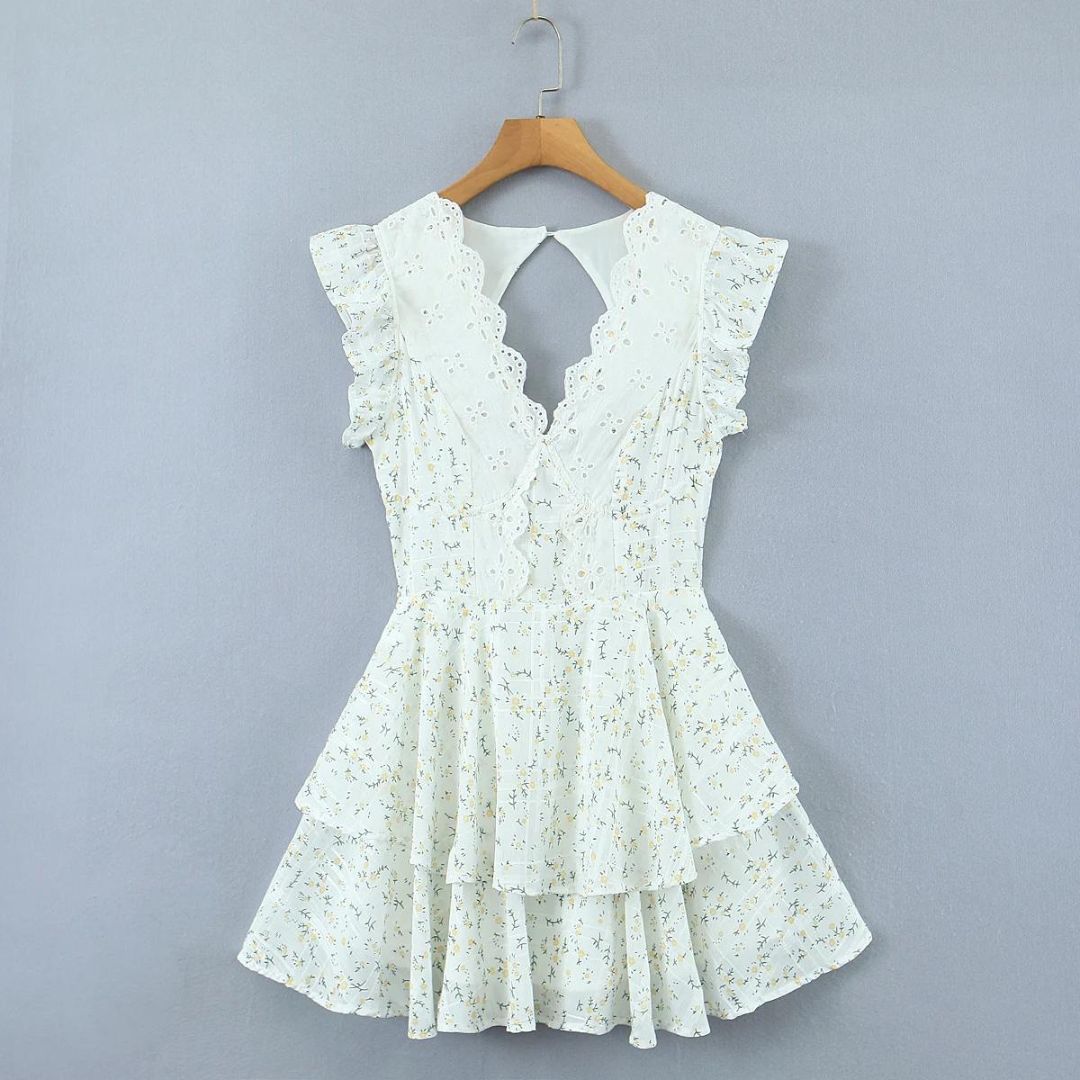 Heidi | Eyelet embroidery mini dress