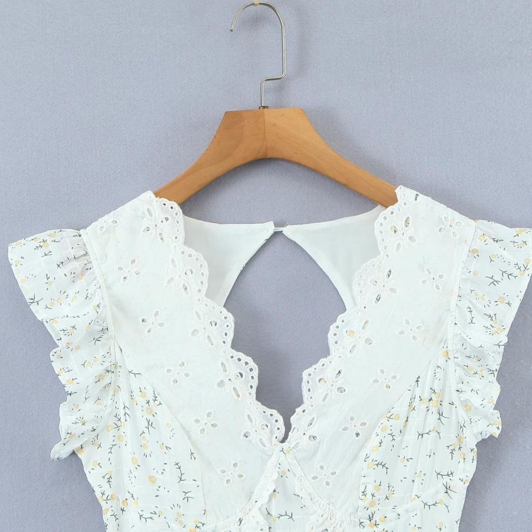 Heidi | Eyelet embroidery mini dress