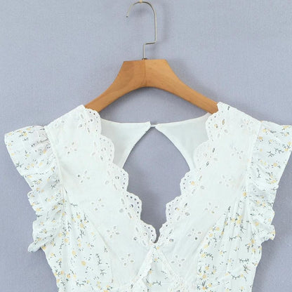 Heidi | Eyelet embroidery mini dress