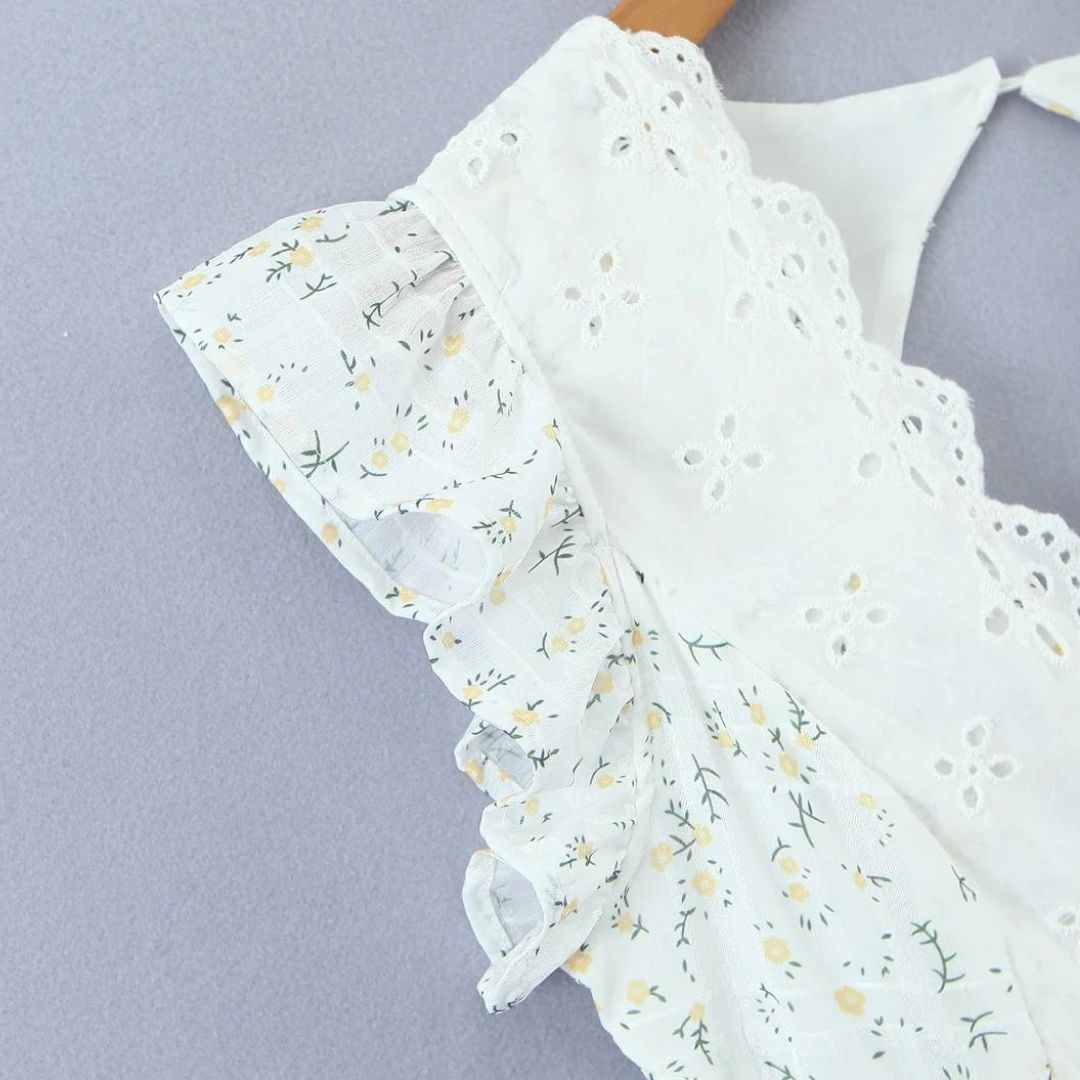 Heidi | Eyelet embroidery mini dress