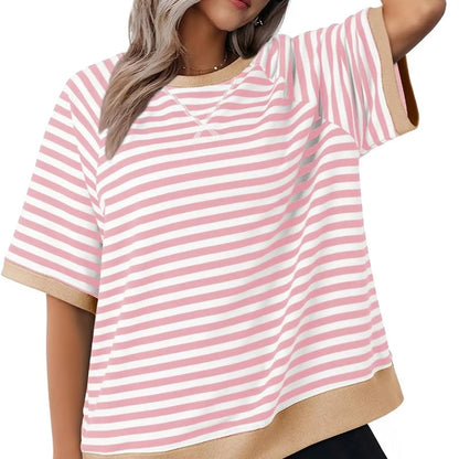 Julia | Casual Striped Short Sleeve T Shirt