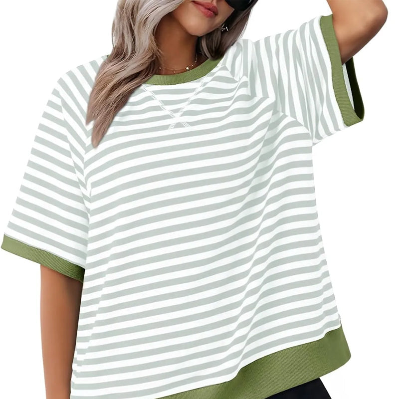 Julia | Casual Striped Short Sleeve T Shirt