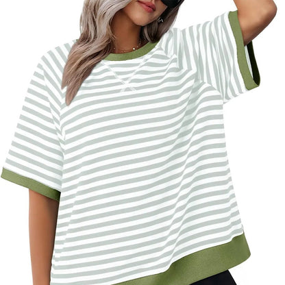 Julia | Casual Striped Short Sleeve T Shirt