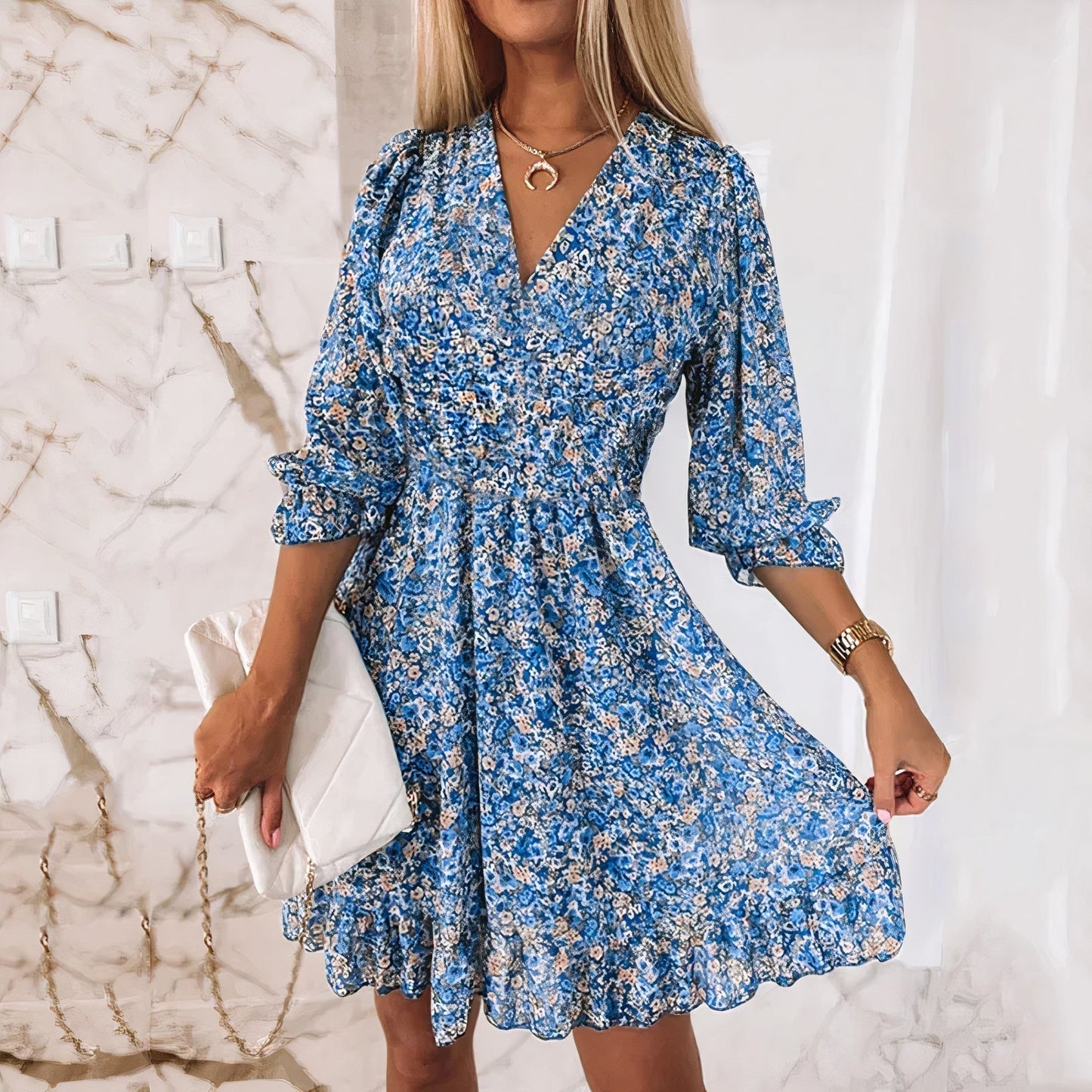 Lily | Casual Summer V Neck Mini Dress