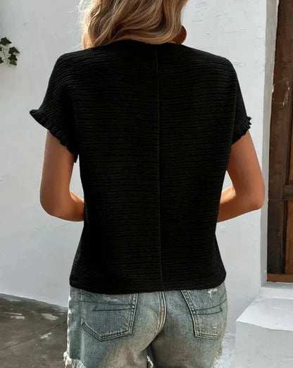 Karin | Ruffle Sleeve Textured Top