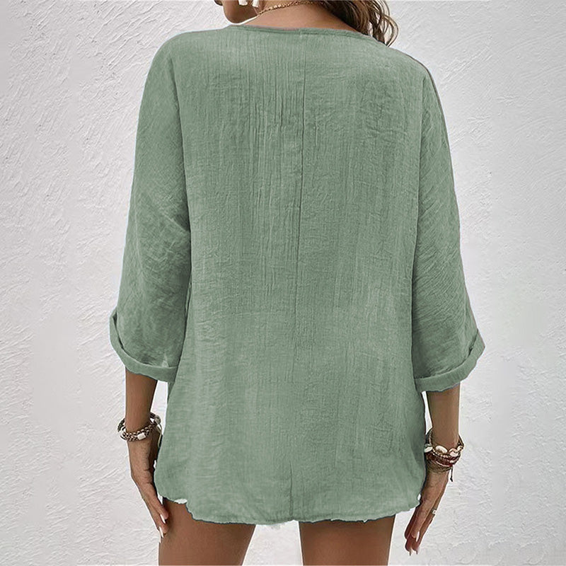 Katharina | Relaxed Casual V Neck T Shirt