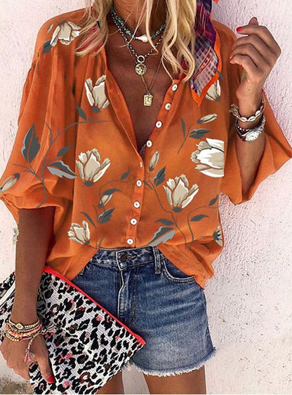 Vanessa | Trendy Boho Casual V Neck Blouse