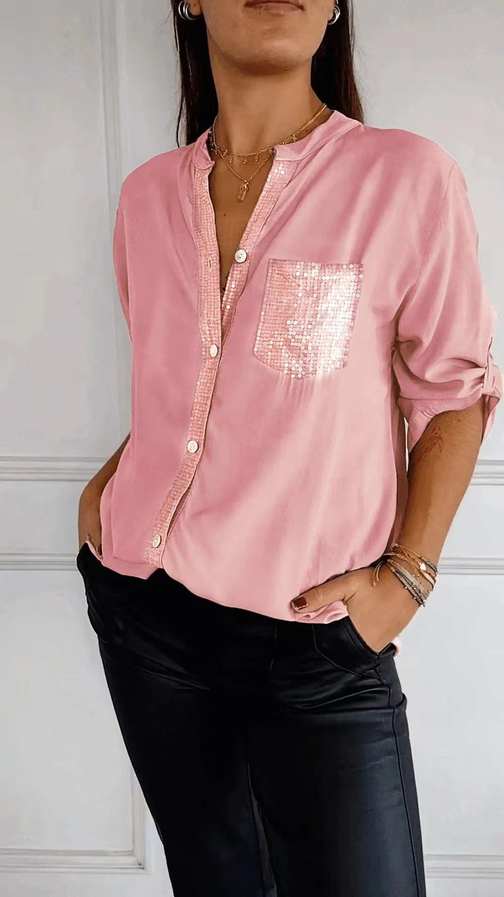 Kathrin | Womens Sequin Blouse