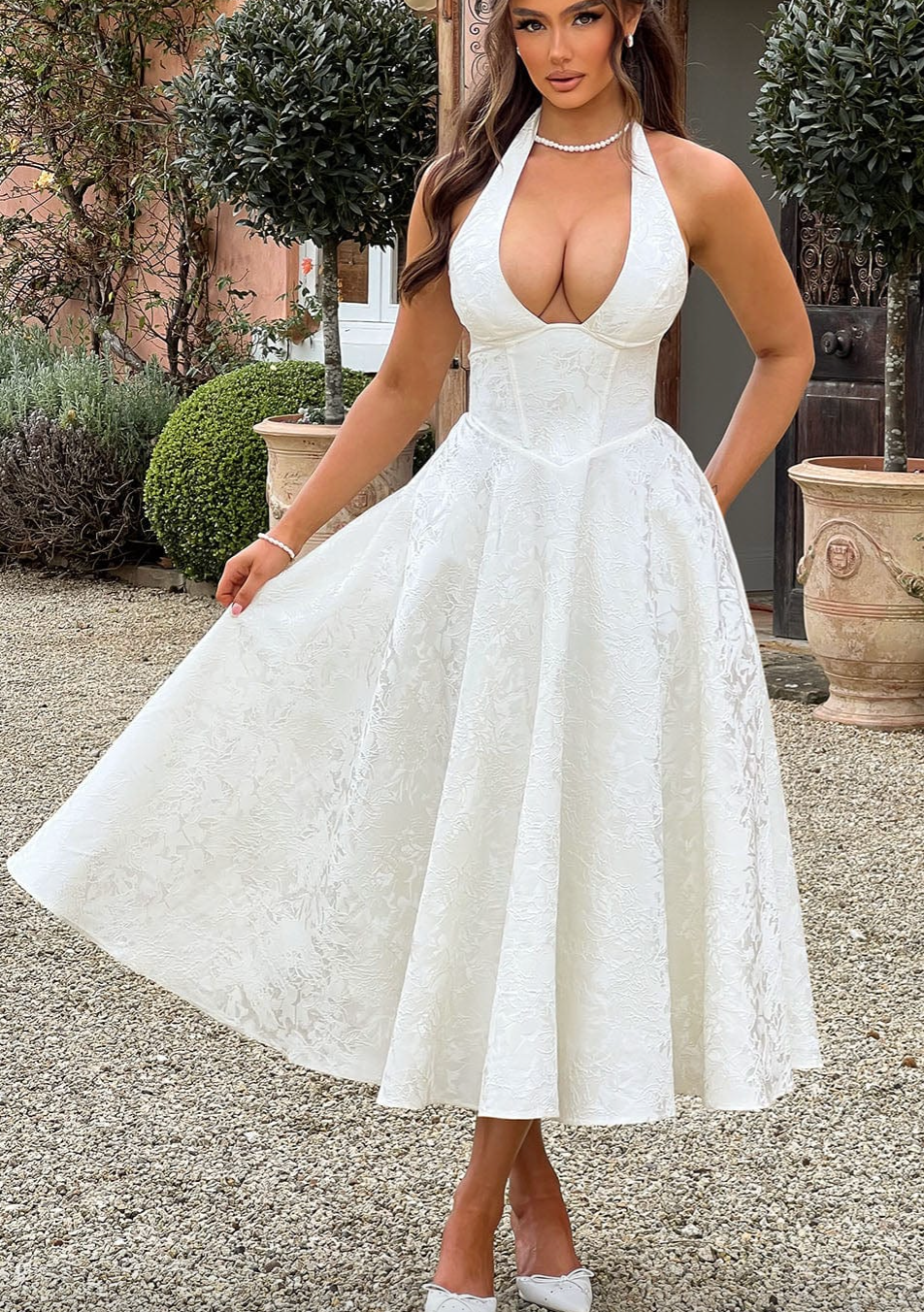 Helene | Smart MIDI Dress with Neckholder