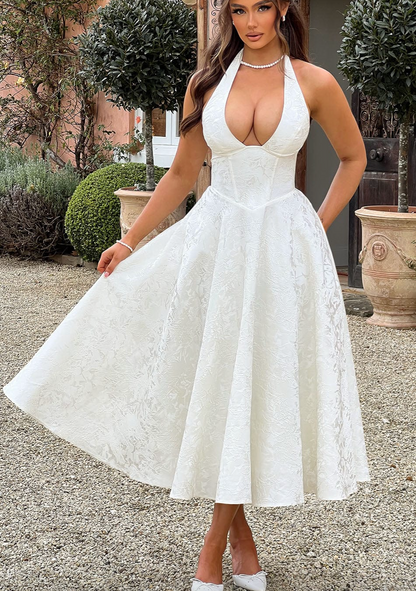 Helene | Smart MIDI Dress with Neckholder