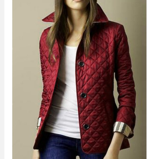 Classic Padded Women's Coat with Button Down Front