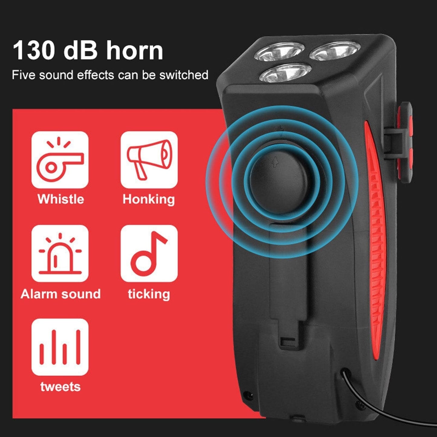 Bright 4-in-1 Waterproof Bike Light Set