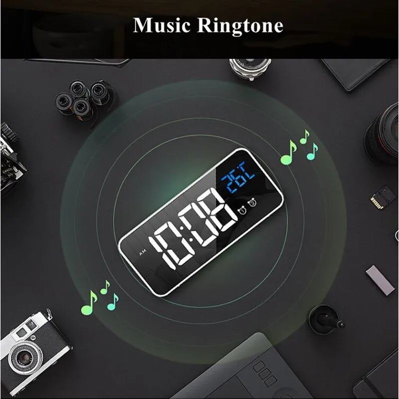 Smart LED Digital Clock with Music and Voice Assistant