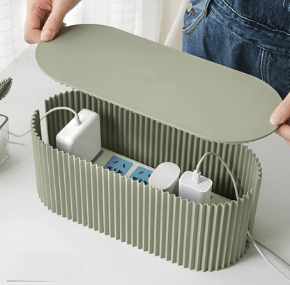 Slim Cable Management Box - Pastel Colour Cable Organizer - Luxivelle