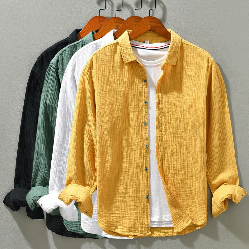 Hidde | Plain men's long-sleeved shirt 0