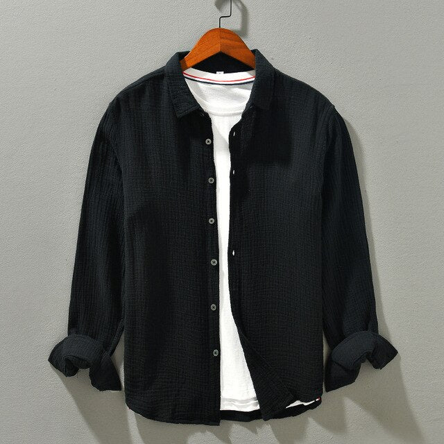 Hidde | Plain men's long-sleeved shirt 10