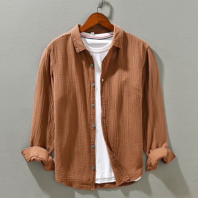 Hidde | Plain men's long-sleeved shirt 11